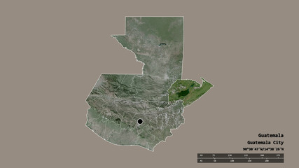 Location of Izabal, department of Guatemala,. Satellite