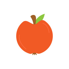 Apple round vector icon. Autumn, fall red apple circle fruit illustration. Isolated.