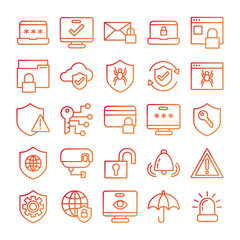 bundle of data security set icons
