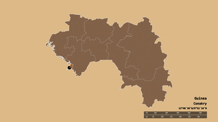 Location of Conakry, region of Guinea,. Pattern