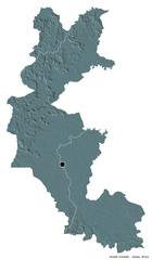 Faranah, region of Guinea, on white. Administrative