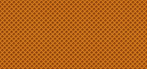 Obraz premium Waffles. Fresh ice cream waffle. Wafer texture seamless pattern. Yummy, Sweet and delicious food. Baked waffle background. Flat vector empty cake horn.