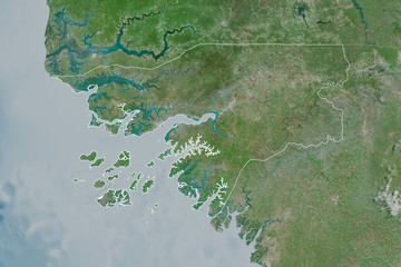 Guinea-Bissau borders. Satellite
