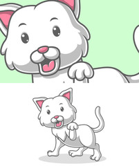 Cute little Cat cartoon character.
