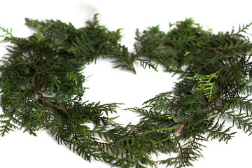 Fototapeta na wymiar christmas wreath on a white background