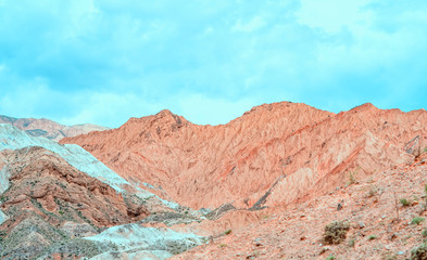Landscape view of the Danxia red sandstone in the national geopark of ningde, Qinghai, China