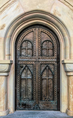 Fototapeta premium Bronze forged gates of the old monastery