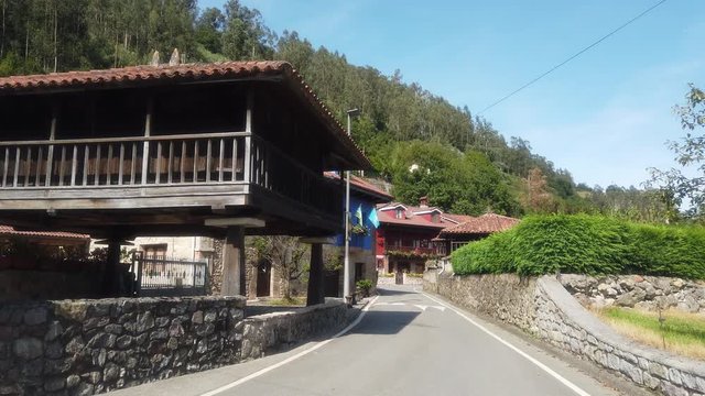 Asturias. Horreos in Bueño, beautiful village of Asturias,Spain