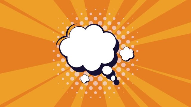 pop art style orange background and expresion cloud