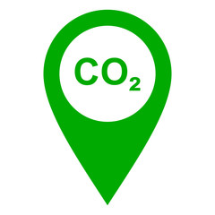 Kohlendioxid und Kartenmarkierung