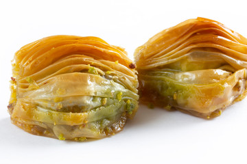Turkish dessert baklava with pistachio