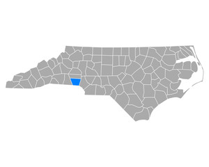 Karte von Gaston in North Carolina © Robert Biedermann