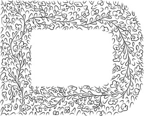 Line Art D letter vector logo. D letter flower logo design icon, symbol