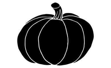 Pumpkin silhouette vector illustration isolated on white background EPS10.