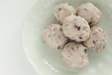 Japanese food, octopus fishcake with copy space 