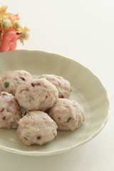 Japanese food, octopus fishcake with copy space 