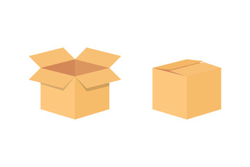 Carton delivery packaging box. Blank packaging box mockup template. Cardboard. Open and closed cardboard box. Packaging Boxes