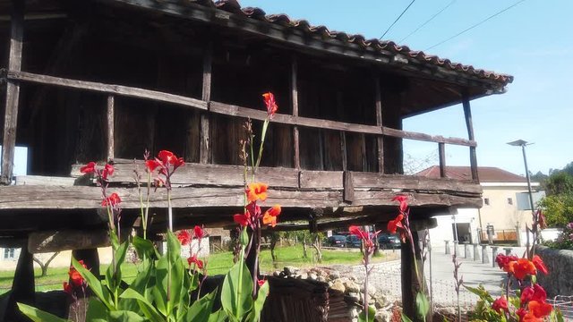 Asturias. Horreos in Bueño, beautiful village of Asturias,Spain