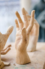 Hand-carved wooden sculpture
