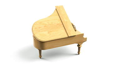 3D rendering of white grand piano