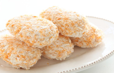Japanese food, frozen cream crab croquette on dish