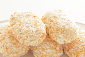 Japanese food, frozen cream crab croquette on dish