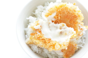 Japanese food, cream crab croquette on rice 
