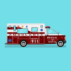 Ambulance. World Health Day. illustration. stock. vector