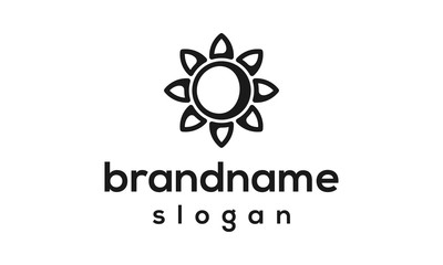 Modern flower logo design vector