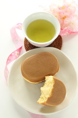 Japanese food, cheese filling in pan cake 