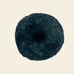 Black watercolor circle. Watercolor circle background texture art design template for logo, icon, sign. Vector watercolor circle elements for creative design. Vector illustration.