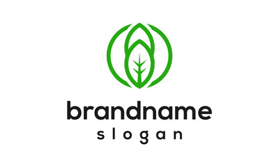 Modern leaf logo design vector