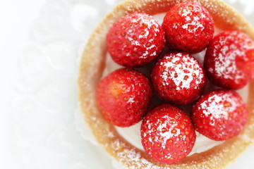 Homemade strawberry tart for gourmet dessert