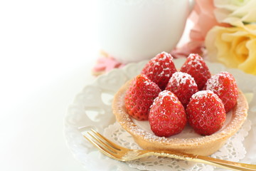Homemade strawberry tart for gourmet dessert