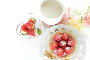 Homemade strawberry tart for gourmet dessert