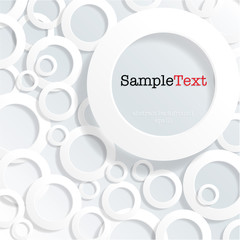 Abstract Background with 3d rings on white backdrop - Vector design	