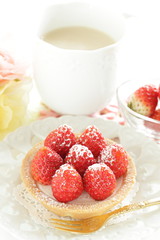 Homemade strawberry tart for gourmet dessert
