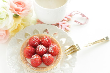 Homemade strawberry tart for gourmet dessert