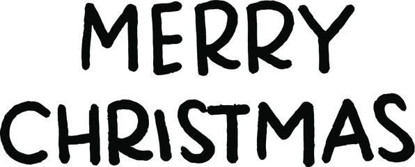 Merry Christmas Lettering / Hand Script Quote / All CAPS Capital Letters
