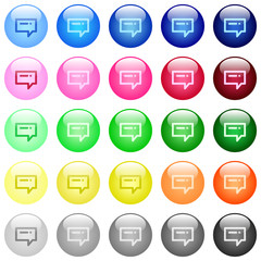 Typing message icons in color glossy buttons