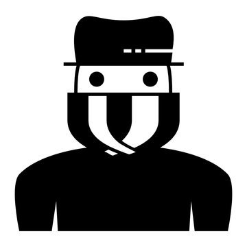 Outlaw Gangster Avatar Concept,  Criminal Burglar Vector Icon Design, Intruder Sign, Robbery  Symbol 