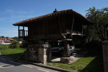 Asturias.  Bueño, the beautiful villlage of Horreos in Oviedo, Asturias. Spain