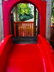 red door in the park