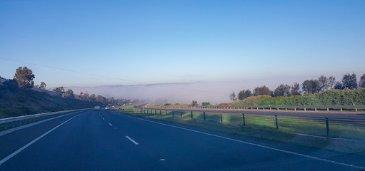 highway into fog