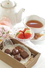 assorted chocolate in gift box for Valentine's Day 
