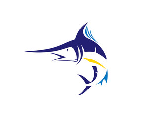 Jumping Blue Swordfish Vector