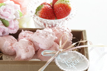 Homemade strawberry candy in gift box for Valentine's Day food