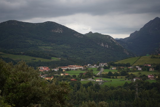 Asturias.  Bueño, the beauitful villlage of Horreos in Oviedo, Asturias. Spain