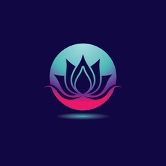 Gradient flower logo template vector icon