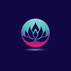 Gradient flower logo template vector icon